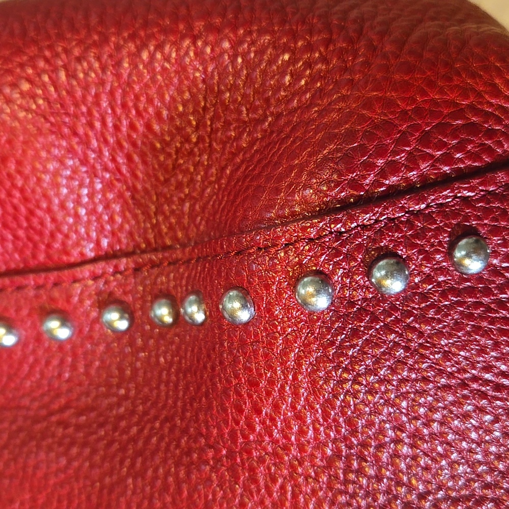 Brighton Andie Deep Burgundy Studded Pebbled Leather Shoulder Bag - Picture 16 of 16